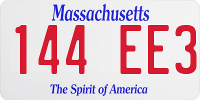 MA license plate 144EE3