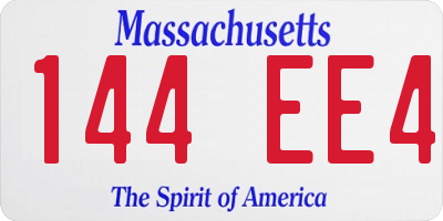 MA license plate 144EE4