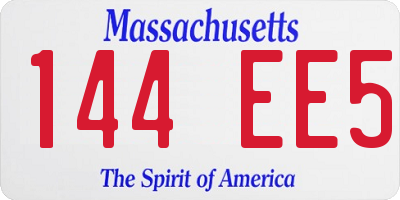 MA license plate 144EE5