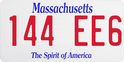 MA license plate 144EE6