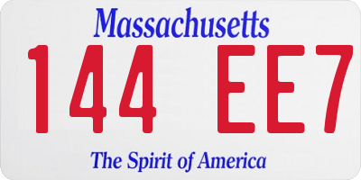 MA license plate 144EE7
