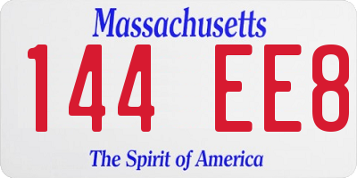 MA license plate 144EE8