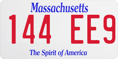 MA license plate 144EE9