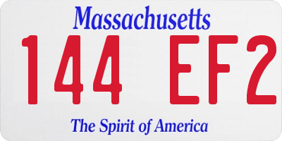 MA license plate 144EF2