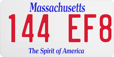 MA license plate 144EF8