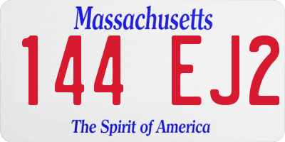 MA license plate 144EJ2