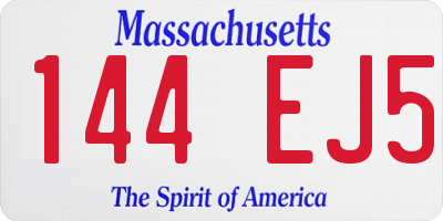 MA license plate 144EJ5