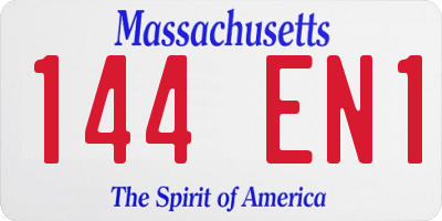 MA license plate 144EN1