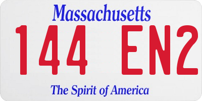 MA license plate 144EN2