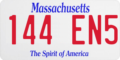MA license plate 144EN5