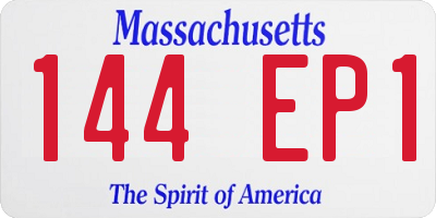 MA license plate 144EP1