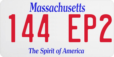 MA license plate 144EP2