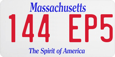 MA license plate 144EP5