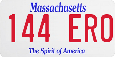 MA license plate 144ER0