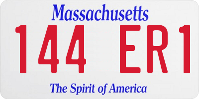 MA license plate 144ER1