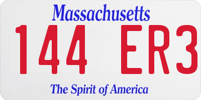 MA license plate 144ER3