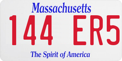 MA license plate 144ER5