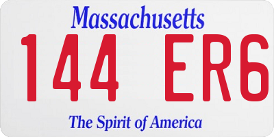 MA license plate 144ER6
