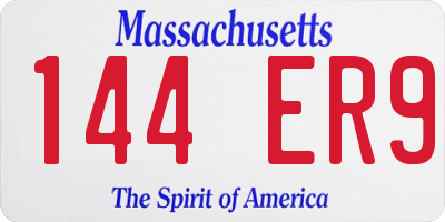 MA license plate 144ER9