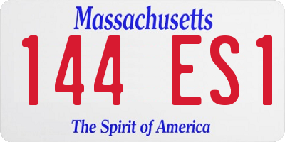 MA license plate 144ES1