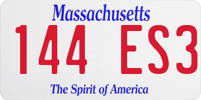 MA license plate 144ES3