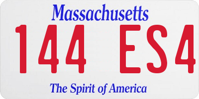 MA license plate 144ES4