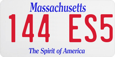 MA license plate 144ES5
