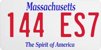 MA license plate 144ES7