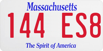 MA license plate 144ES8