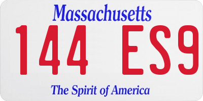 MA license plate 144ES9