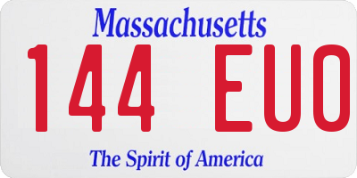 MA license plate 144EU0