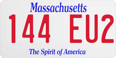MA license plate 144EU2