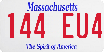 MA license plate 144EU4