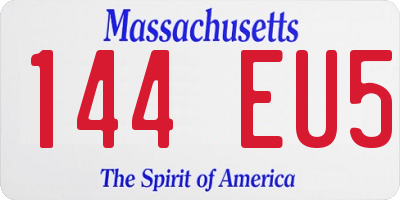 MA license plate 144EU5