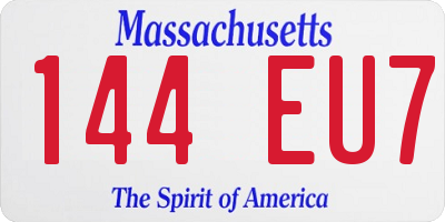 MA license plate 144EU7