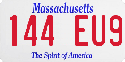 MA license plate 144EU9