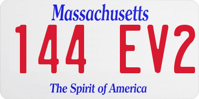 MA license plate 144EV2