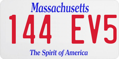 MA license plate 144EV5
