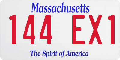 MA license plate 144EX1