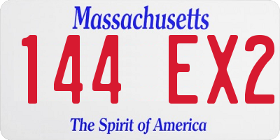 MA license plate 144EX2