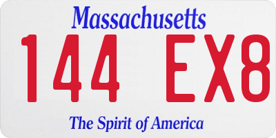 MA license plate 144EX8