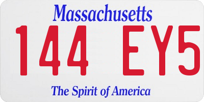 MA license plate 144EY5