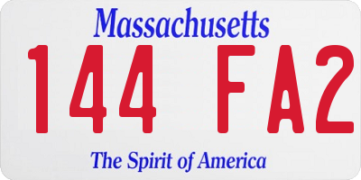 MA license plate 144FA2