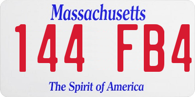 MA license plate 144FB4