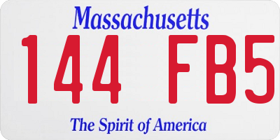MA license plate 144FB5