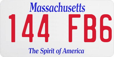 MA license plate 144FB6