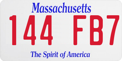 MA license plate 144FB7