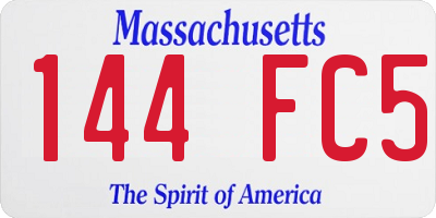 MA license plate 144FC5