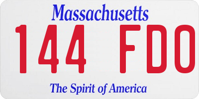 MA license plate 144FD0