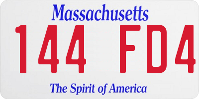MA license plate 144FD4